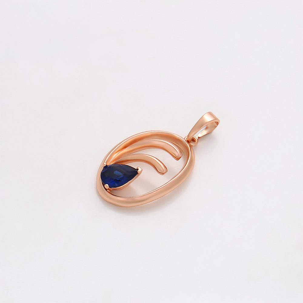 Colgante de Aleación Bañado en Oro con Cristal Emporia® Azul