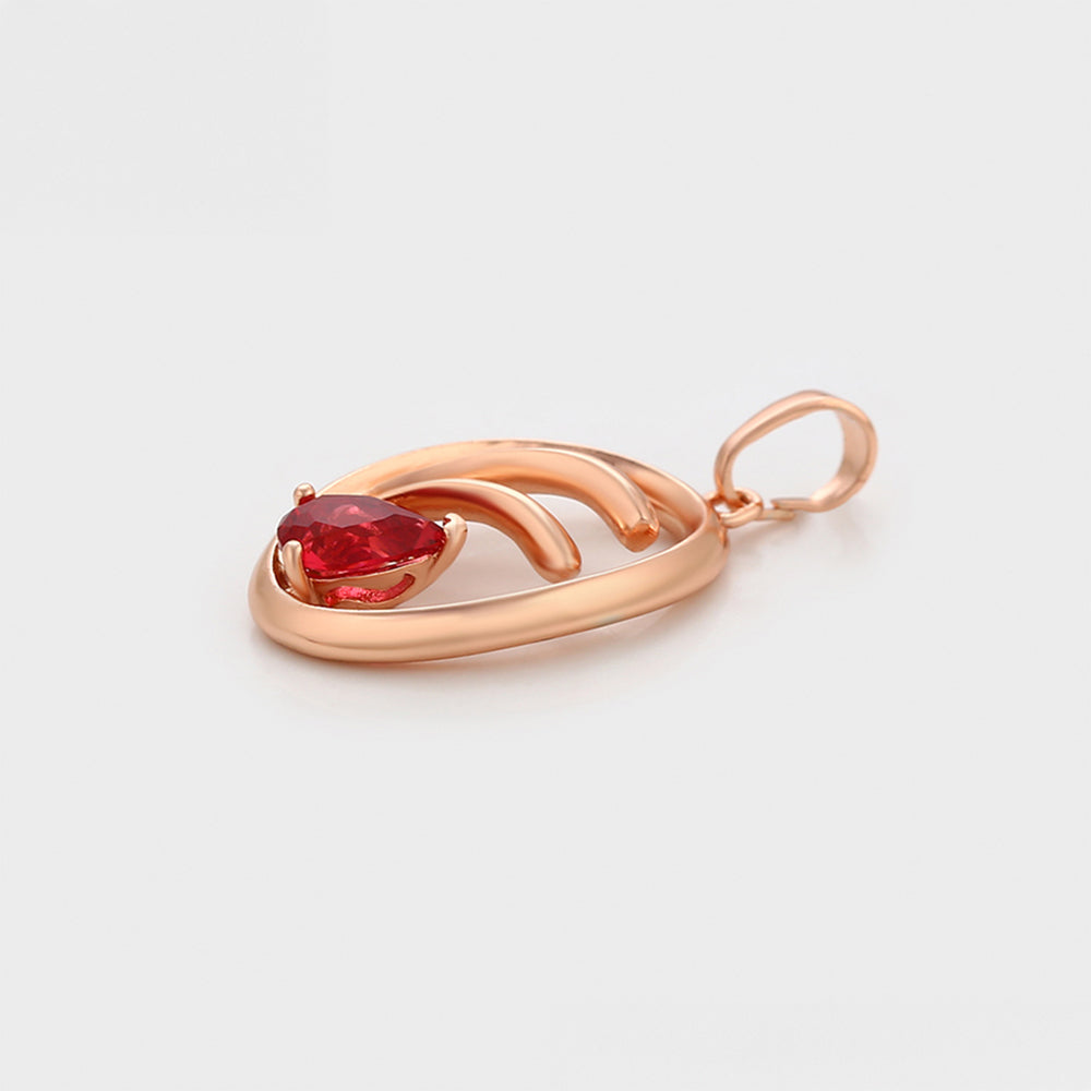 Colgante de Aleación Bañado en Oro con Cristal Emporia® Rojo 3 