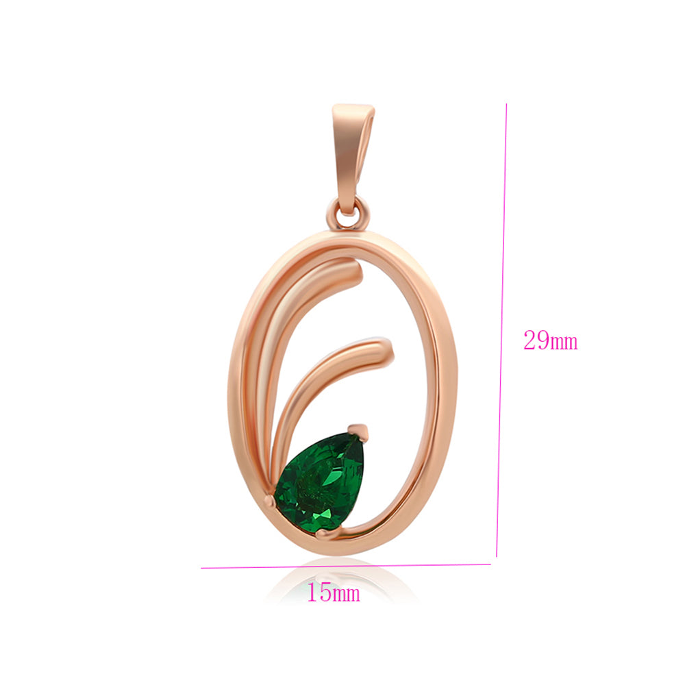 Colgante de Aleación Bañado en Oro con Cristal Emporia® Verde