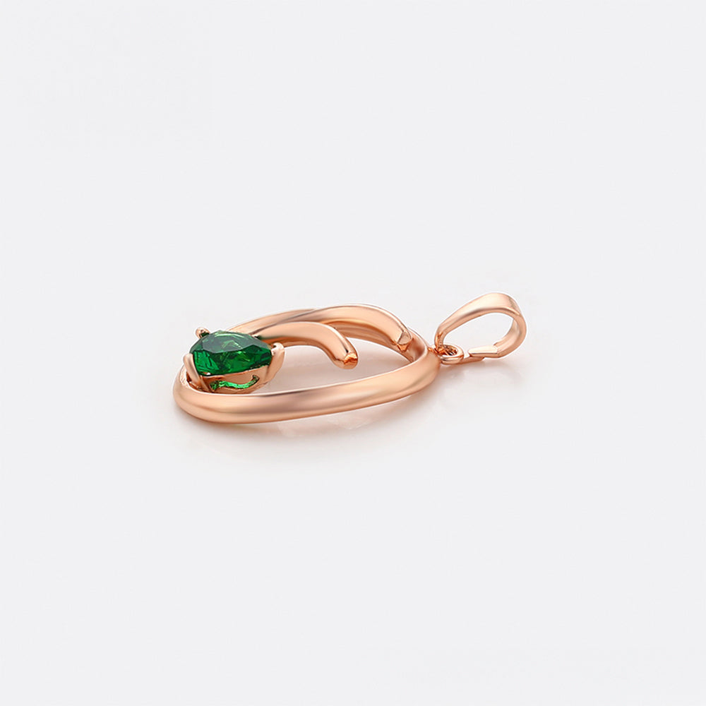 Colgante de Aleación Bañado en Oro con Cristal Emporia® Verde 5 