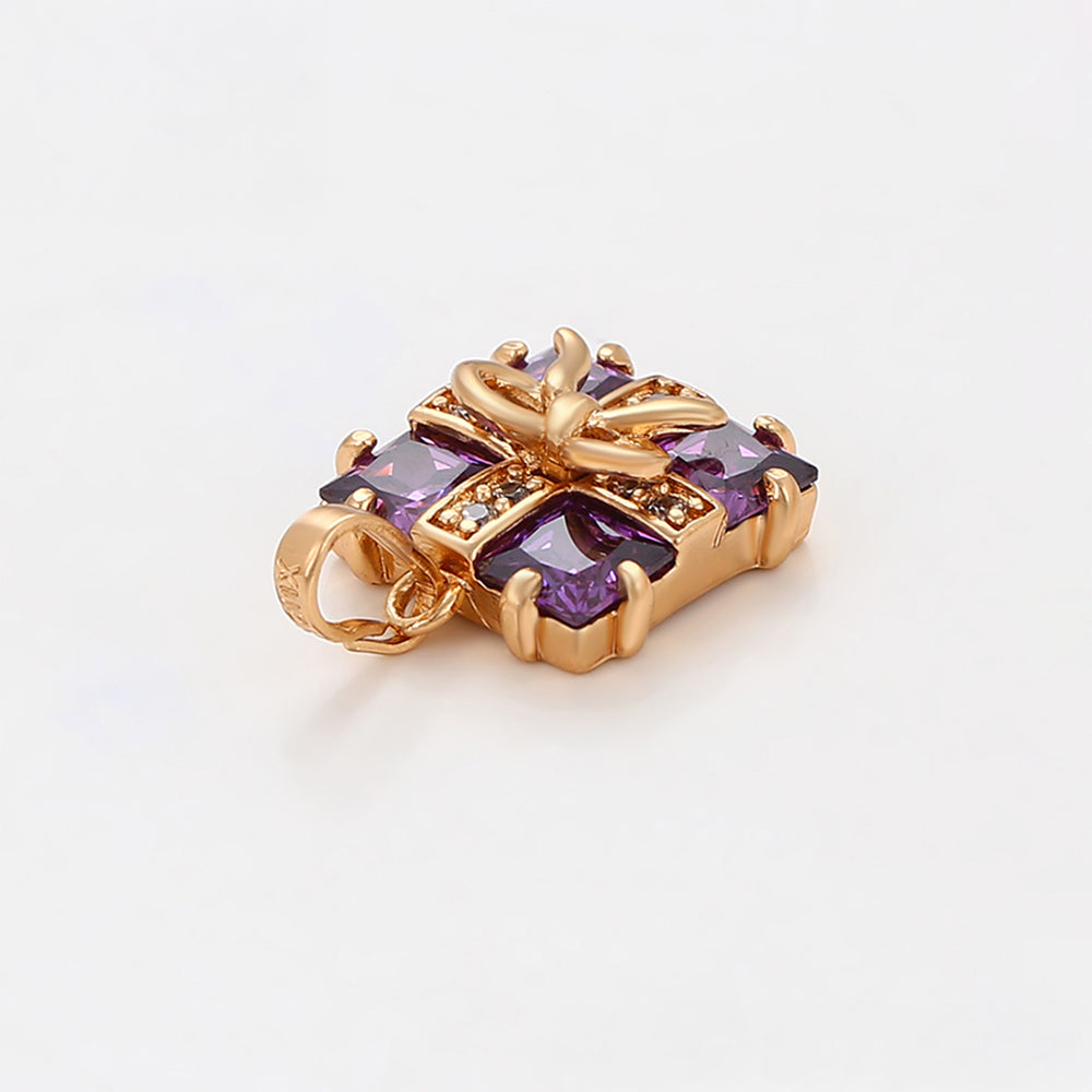 Colgante de Aleación Bañado en Oro con Cristal Emporia® Púrpura