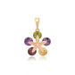 Colgante de Aleación Bañado en Oro con Cristal Emporia® Verde y Cristal Emporia® Púrpura