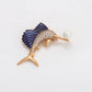 Broche de Aleación Bañado en Oro con Cristal Emporia® Blanco y Perla de cristal