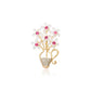 Broche de Aleación Bañado en Oro con Cristal Emporia® Rosa y Cristal Emporia® Blanco