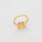 Anillo de Aleación Bañado en Oro con Cristal Emporia® Amarillo y Cristal Emporia® Blanco