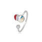 Anillo de Aleación Bañado en Oro con Cristal Emporia® Rojo y Cristal Emporia® Blanco