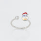 Anillo de Aleación Bañado en Oro con Cristal Emporia® Rojo y Cristal Emporia® Blanco