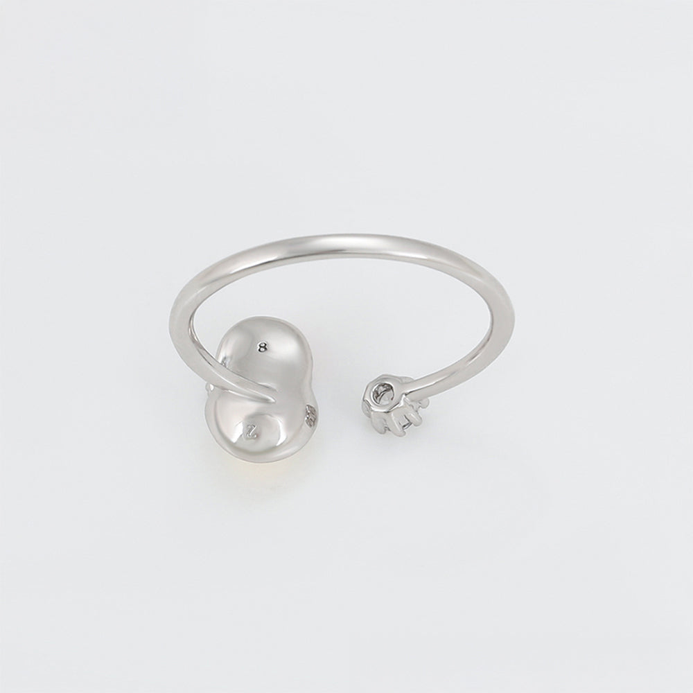 Anillo de Aleación Bañado en Oro con Cristal Emporia® Rojo y Cristal Emporia® Blanco