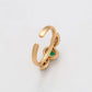 Anillo de Aleación Bañado en Oro con Cristal Emporia® Púrpura y Cristal Emporia® Verde