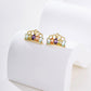 Conjunto de Aleación Bañado en Oro con Cristal Emporia® Púrpura y Cristal Emporia® Amarillo ( Pendientes +Colgante )