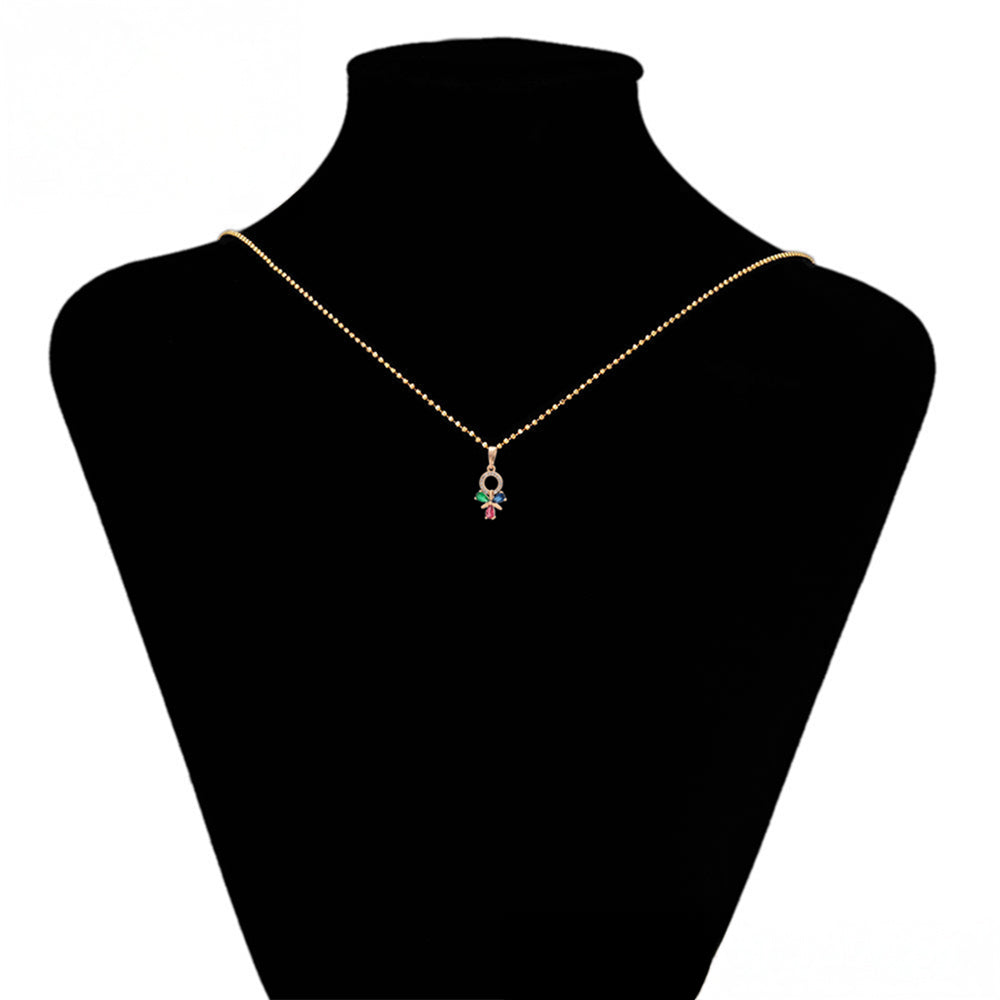 Conjunto de Aleación Bañado en Oro con Cristal Emporia® Rojo y Cristal Emporia® Verde ( Pendientes +Colgante )