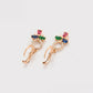Conjunto de Aleación Bañado en Oro con Cristal Emporia® Rojo y Cristal Emporia® Verde ( Pendientes +Colgante )