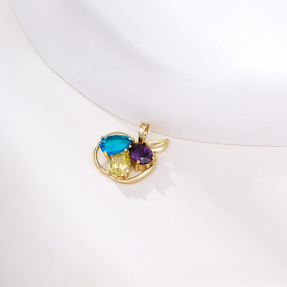 Conjunto de Aleación Bañado en Oro con Cristal Emporia® Azul y Cristal Emporia® Blanco ( Pendientes +Colgante )