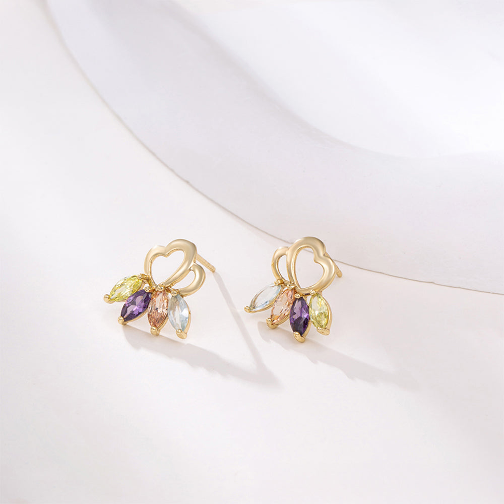 Conjunto de Aleación Bañado en Oro con Cristal Emporia® Púrpura y Cristal Emporia® Blanco ( Pendientes +Colgante )