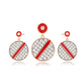 Conjunto de Aleación Bañado en Oro con Cristal Emporia® Rojo y Cristal Emporia® Blanco ( Pendientes +Colgante )
