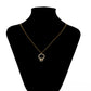 Conjunto de Aleación Bañado en Oro con Cristal Emporia® Blanco ( Collar +Pendientes +Colgante )