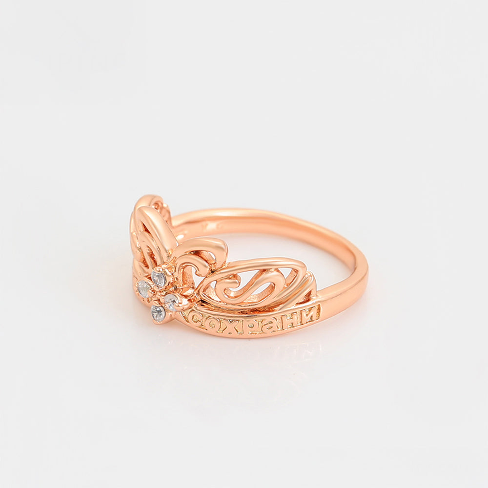 Anillo de Aleación Bañado en Oro con Cristal Emporia® Blanco 5 