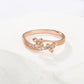 Anillo de Aleación Bañado en Oro con Cristal Emporia® Blanco