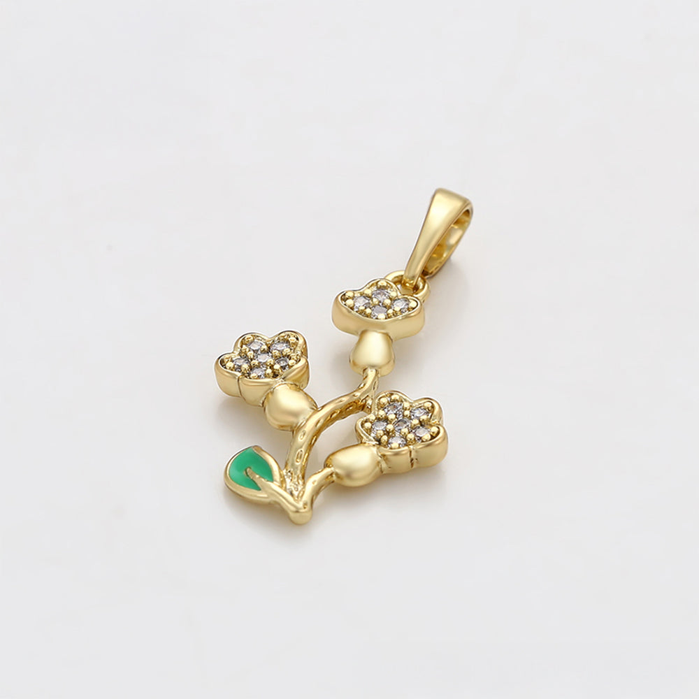 Colgante de Aleación Bañado en Oro con Cristal Emporia® Blanco 5 