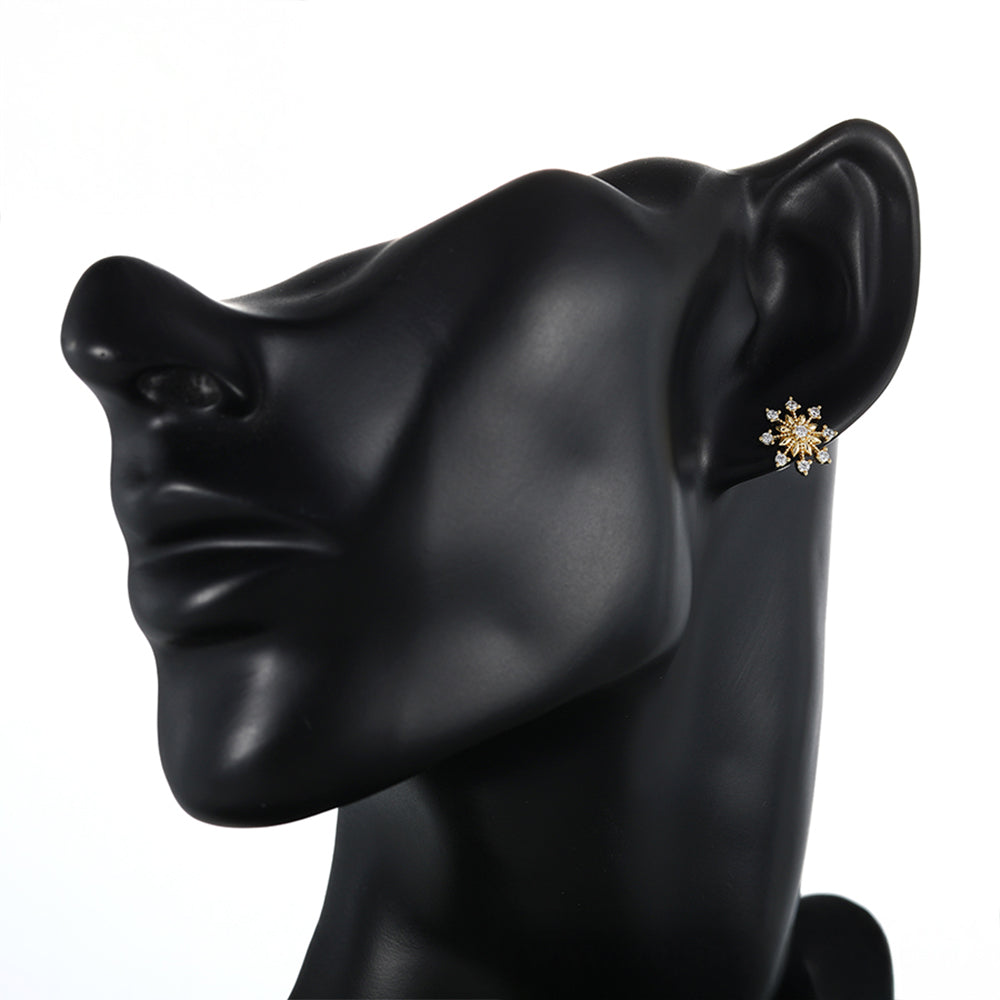 Pendientes de Aleación Bañado en Oro con Cristal Emporia® Blanco 9 