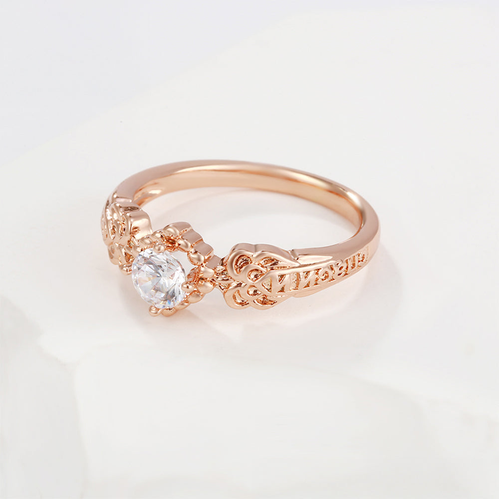 Anillo de Aleación Bañado en Oro con Cristal Emporia® Blanco 1 