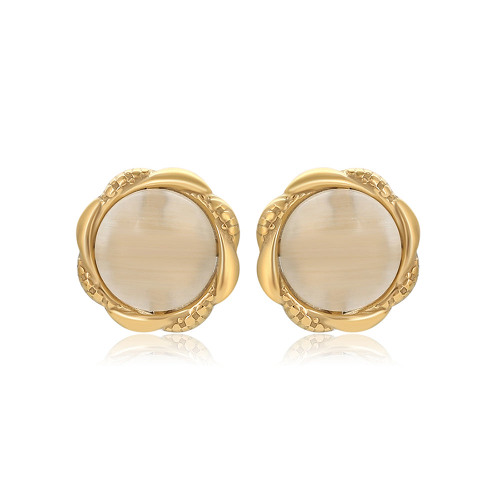Pendientes de Aleación Bañado en Oro con Cristal Emporia® Blanco