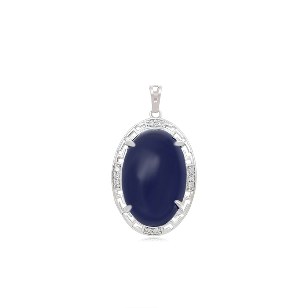 Colgante de Aleación Bañado en Oro con Cristal Emporia® Azul y Cristal Emporia® Blanco 1 