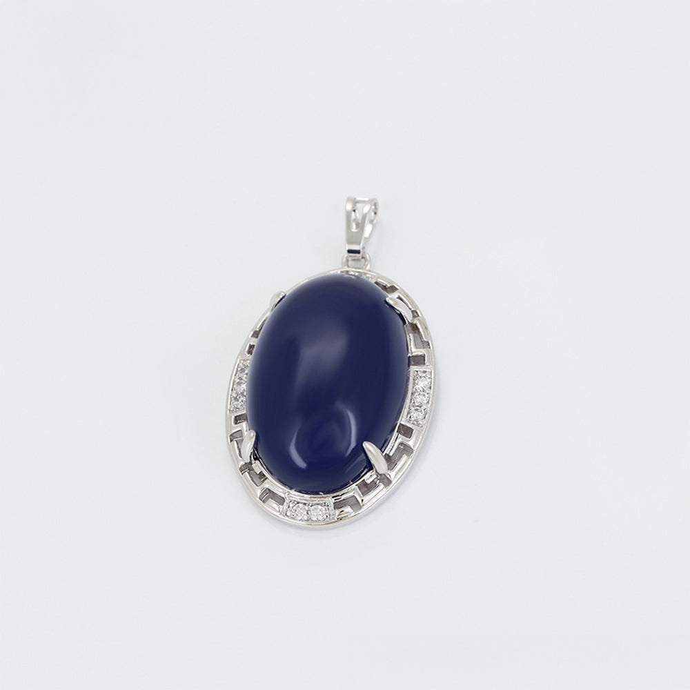 Colgante de Aleación Bañado en Oro con Cristal Emporia® Azul y Cristal Emporia® Blanco 4 