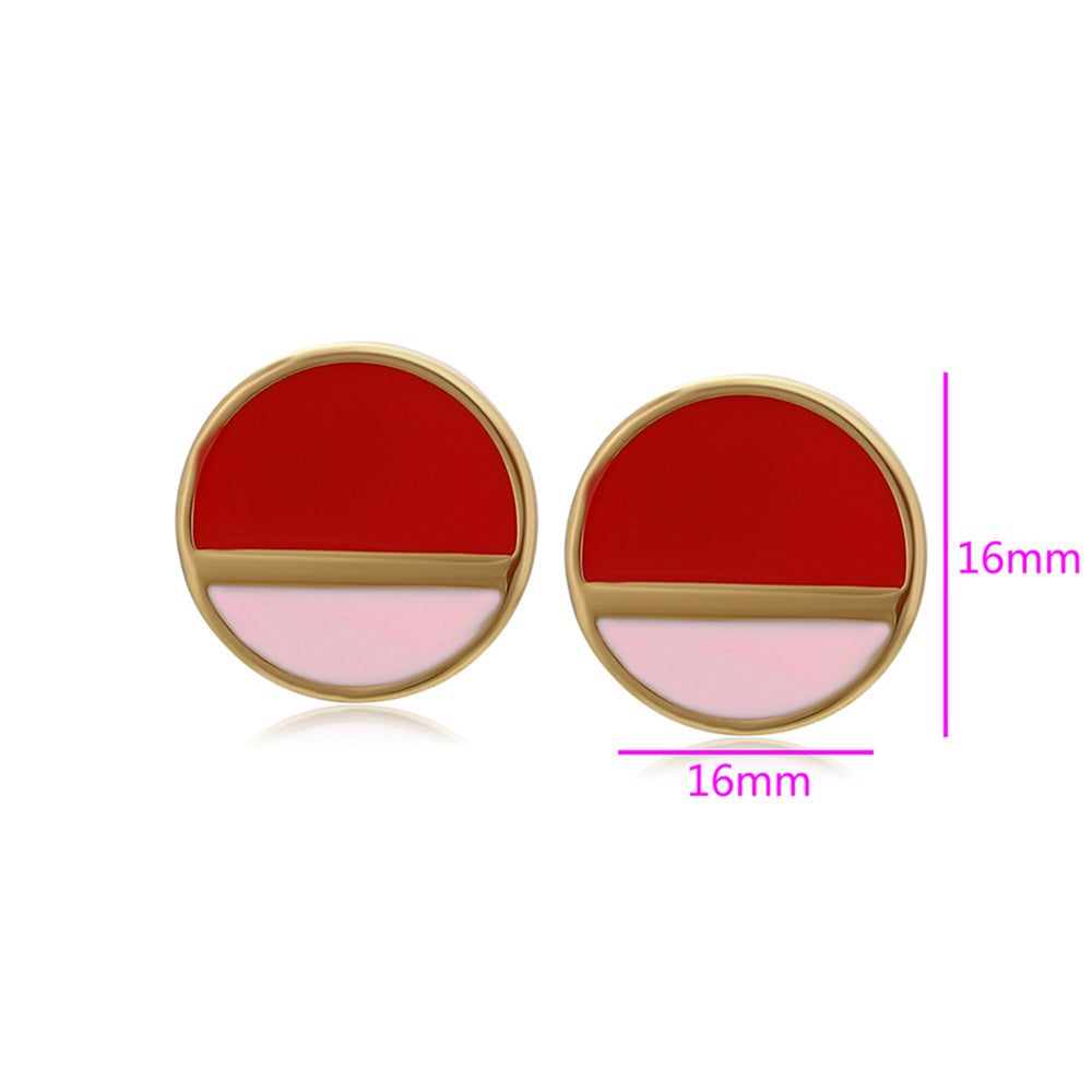 Pendientes de Aleación Bañado en Oro con Cristal Emporia® Rojo y Cristal Emporia® Rosa