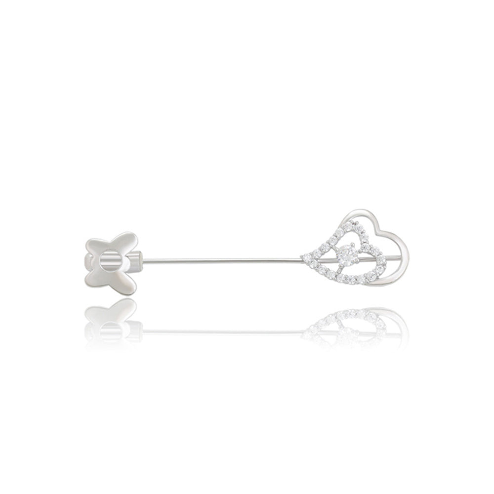 Broche de Aleación Bañado en Oro con Cristal Emporia® Blanco