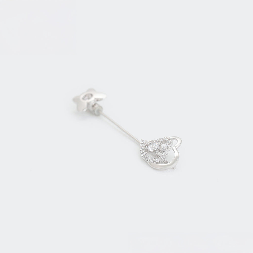 Broche de Aleación Bañado en Oro con Cristal Emporia® Blanco 3 