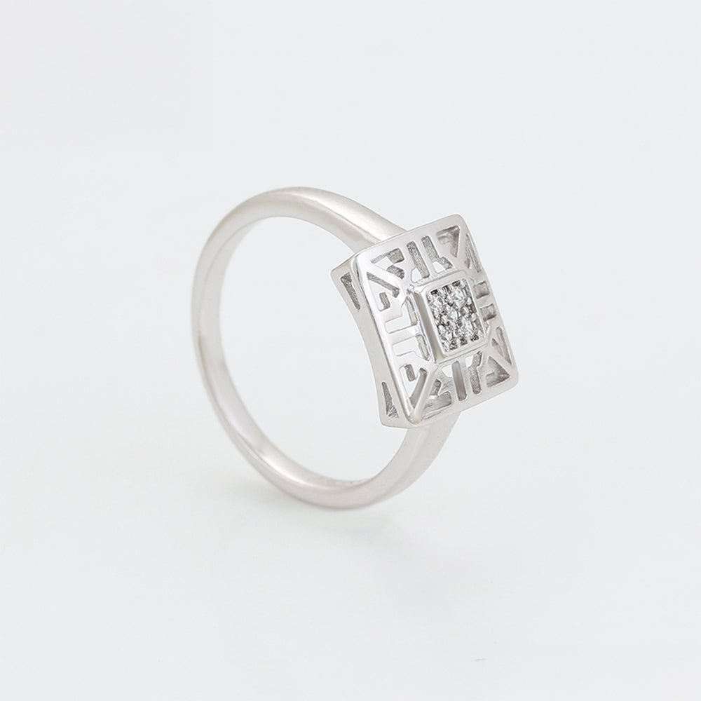 Conjunto de Aleación Bañado en Oro con Cristal Emporia® Blanco ( Pendientes +Anillo ) 5 