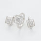 Conjunto de Aleación Bañado en Oro con Cristal Emporia® Blanco ( Pendientes +Anillo )
