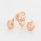 Conjunto de Aleación Bañado en Oro con Cristal Emporia® Blanco ( Pendientes +Anillo )