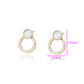 Pendientes de Aleación Bañado en Oro con Cristal Emporia® Blanco