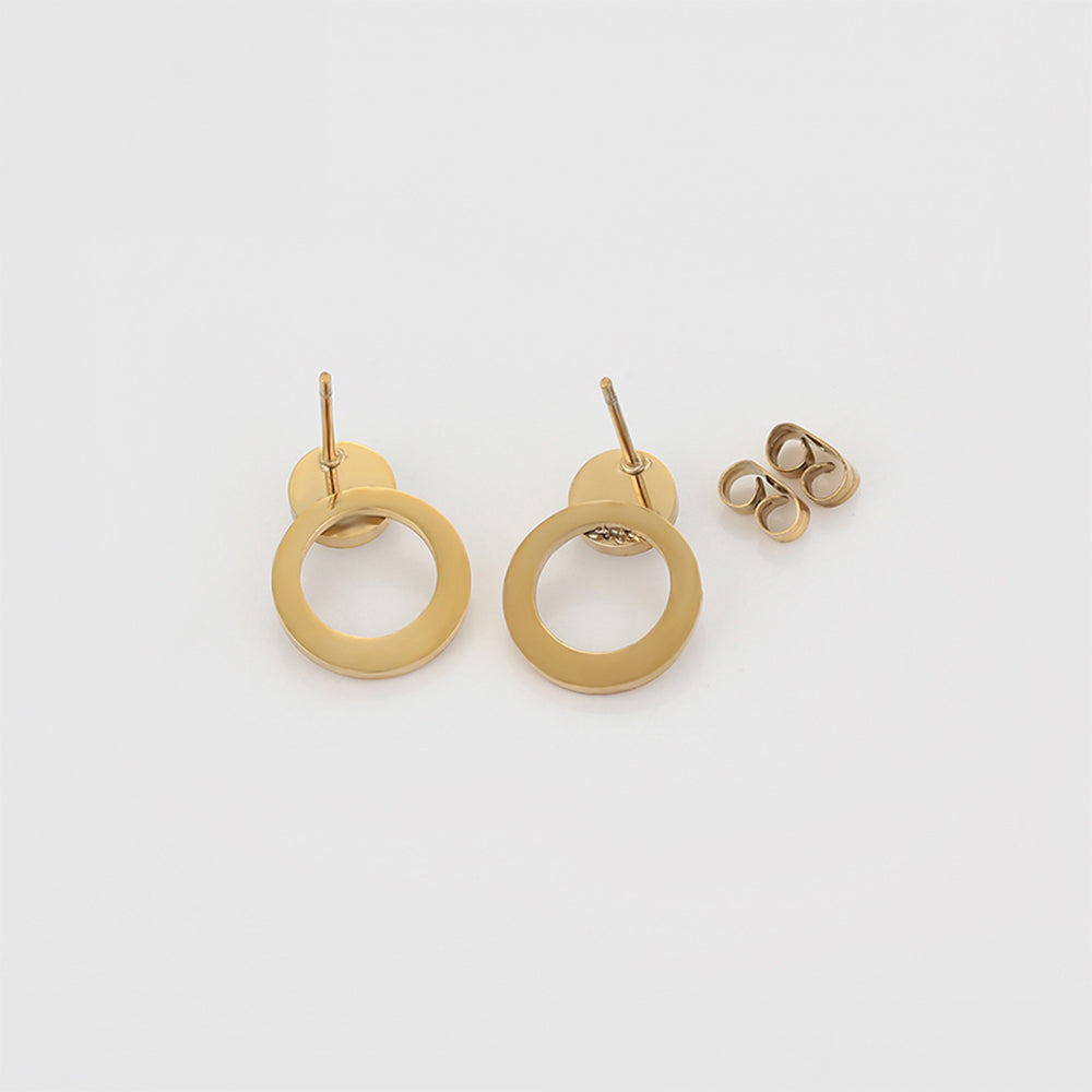 Pendientes de Aleación Bañado en Oro con Cristal Emporia® Blanco 6 