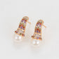Pendientes de Aleación Bañado en Oro con Cristal Emporia® Rojo y Perla de cristal