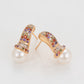 Pendientes de Aleación Bañado en Oro con Cristal Emporia® Rojo y Perla de cristal