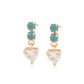 Pendientes de Aleación Bañado en Oro con Cristal Emporia® Verde y Cristal Emporia® Blanco