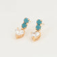 Pendientes de Aleación Bañado en Oro con Cristal Emporia® Verde y Cristal Emporia® Blanco