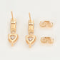 Pendientes de Aleación Bañado en Oro con Cristal Emporia® Verde y Cristal Emporia® Blanco