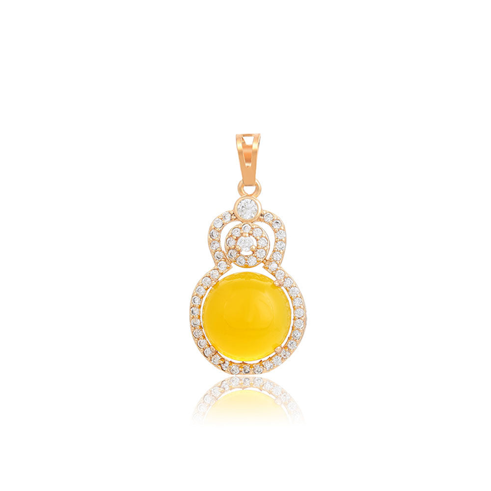 Colgante de Aleación Bañado en Oro con Cristal Emporia® Amarillo y Cristal Emporia® Blanco