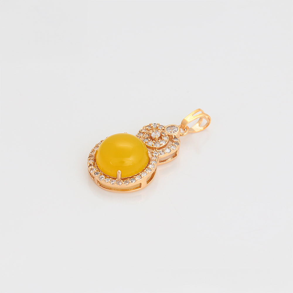 Colgante de Aleación Bañado en Oro con Cristal Emporia® Amarillo y Cristal Emporia® Blanco 3 