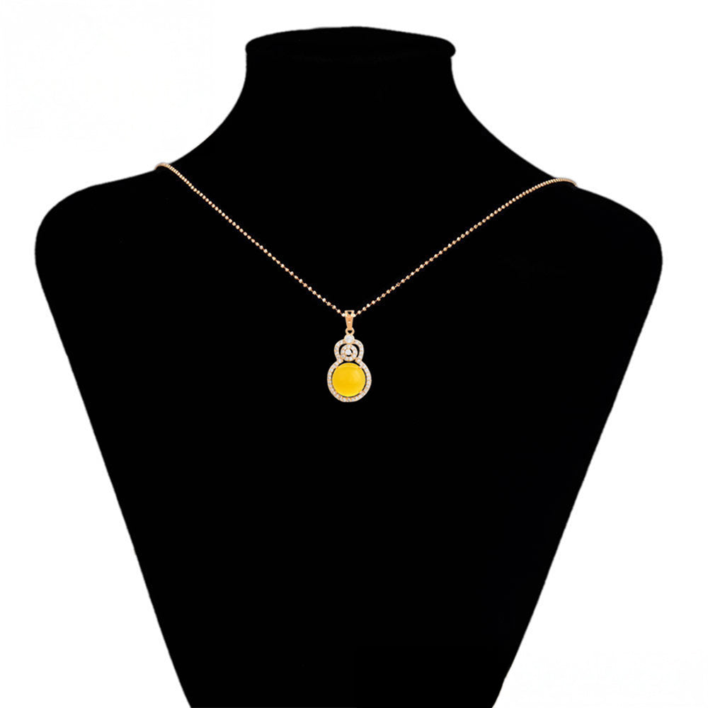 Colgante de Aleación Bañado en Oro con Cristal Emporia® Amarillo y Cristal Emporia® Blanco