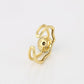 Anillo de Aleación Bañado en Oro con Cristal Emporia® Verde y Cristal Emporia® Blanco