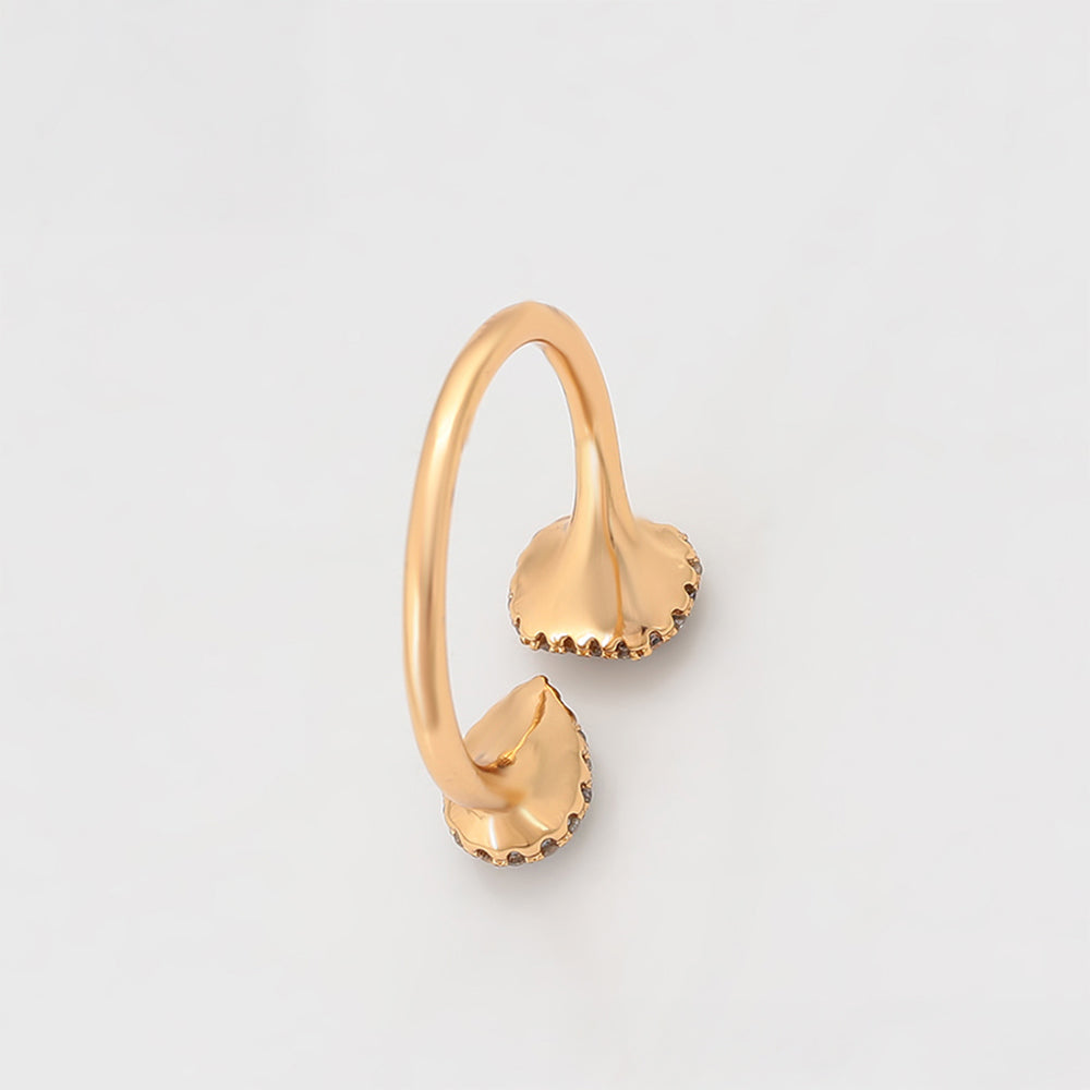 Anillo de Aleación Bañado en Oro con Cristal Emporia® Azul y Cristal Emporia® Blanco 5 