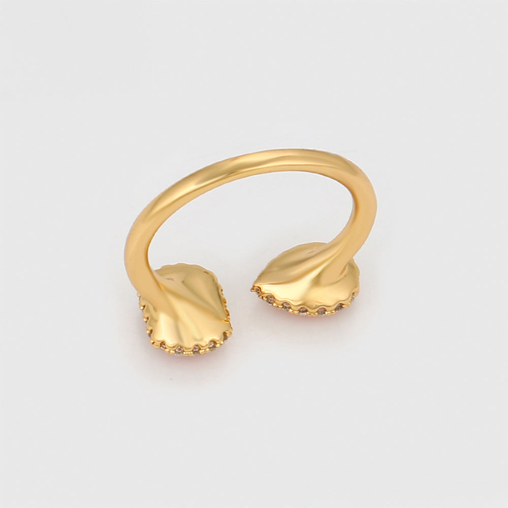 Anillo de Aleación Bañado en Oro con Cristal Emporia® Rojo y Cristal Emporia® Blanco 7 