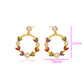 Pendientes de Aleación Bañado en Oro con Cristal Emporia® Rojo y Cristal Emporia® Blanco