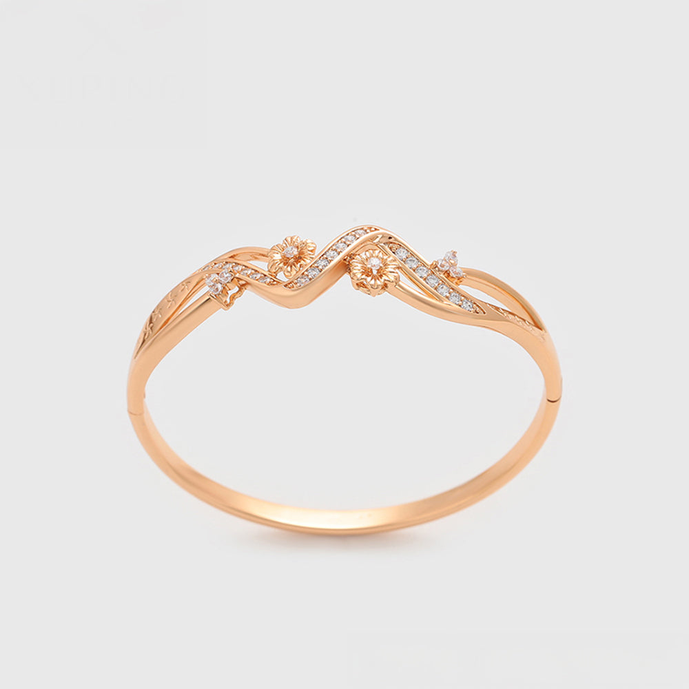 Pulsera de Aleación Bañado en Oro con Cristal Emporia® Blanco 3 