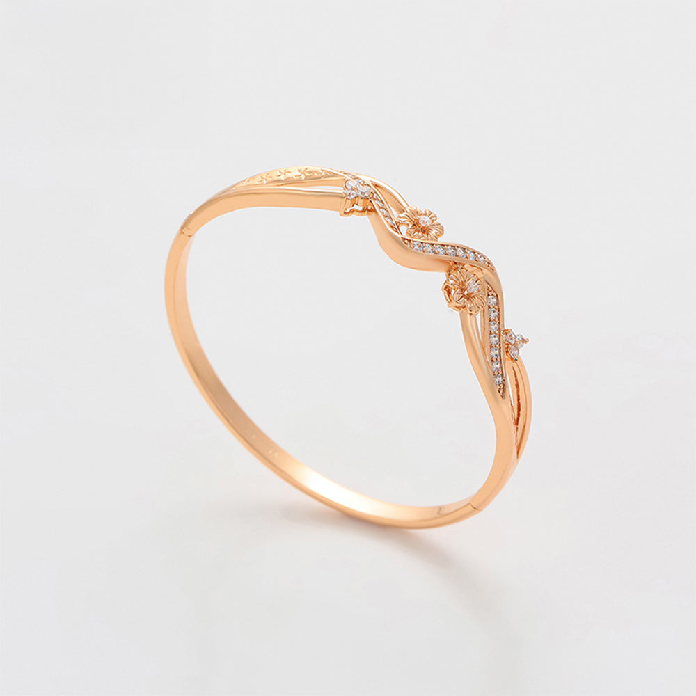 Pulsera de Aleación Bañado en Oro con Cristal Emporia® Blanco